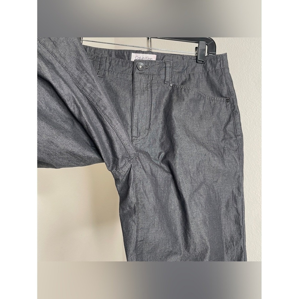 Calvin Klein Men's Charcoal Gray Flat Front Chino Shorts Casual Lightweight 32 - Picture 2 of 5